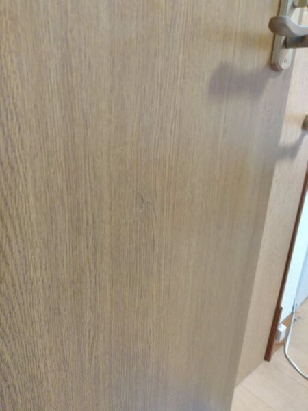 【インタビュー動画あり】トイレのドア穴、ドア枠のキズ補修（東京都品川区・W様）